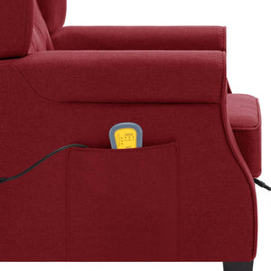 vidaXL Massage Armchair with Footstool Wine Red Fabric