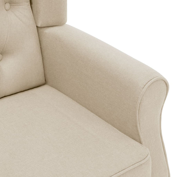 vidaXL Massage Recliner with Footrest Cream Fabric