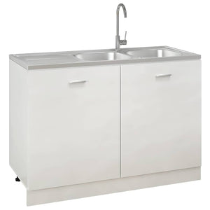 Doppelspüle Silbern 1200x600x155 mm Edelstahl