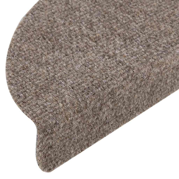 vidaXL Self-Adhesive Stair Mats 15 pcs. 56x17x3 cm Beige Half Round