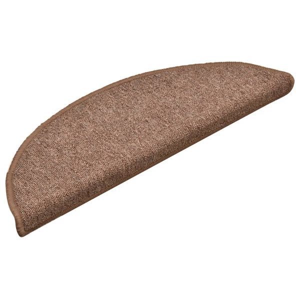vidaXL Stair Mats 15 pcs. Brown 56x17x3 cm