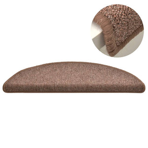 vidaXL Stair Mats 15 pcs. Brown 56x17x3 cm