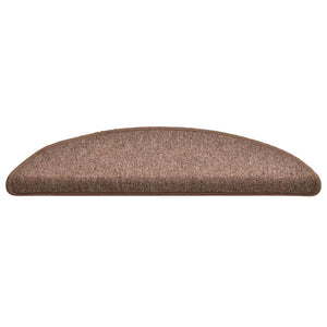 vidaXL Stair Mats 15 pcs. Brown 56x17x3 cm