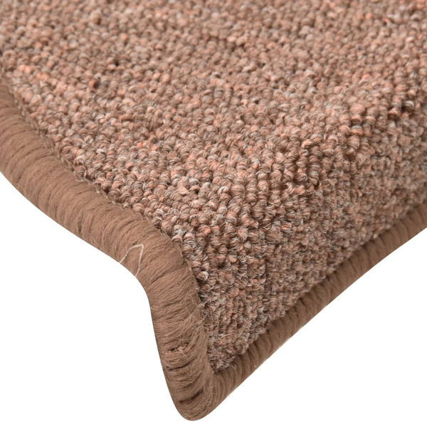 vidaXL Stair Mats 15 pcs. Brown 56x17x3 cm