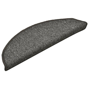 vidaXL Stair Mats 15 pcs. 56x17x3 cm Dark Grey Semi-Circular