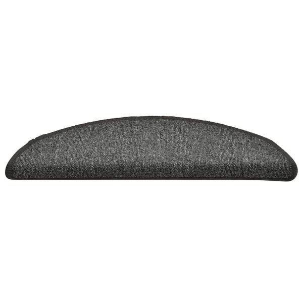 vidaXL Stair Mats 15 pcs. 56x17x3 cm Dark Grey Semi-Circular