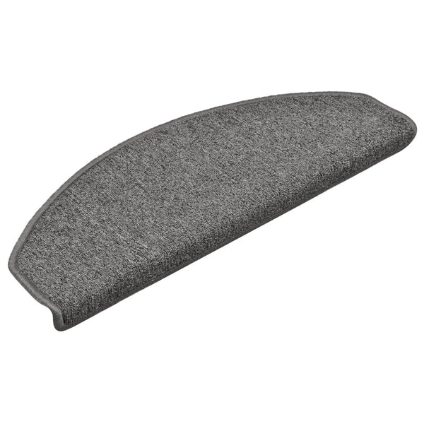 vidaXL Stair Mats 15 pcs. 65x24x4 cm Dark Grey Semicircular Large
