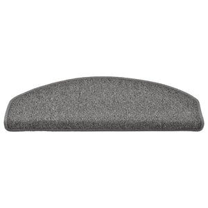 vidaXL Stair Mats 15 pcs. 65x24x4 cm Dark Grey Semicircular Large