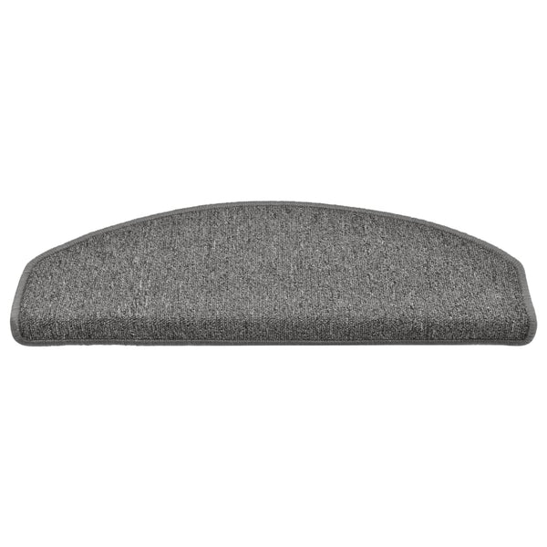 vidaXL Stair Mats 15 pcs. 65x24x4 cm Dark Grey Semicircular Large