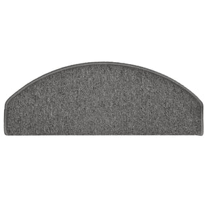 vidaXL Stair Mats 15 pcs. 65x24x4 cm Dark Grey Semicircular Large