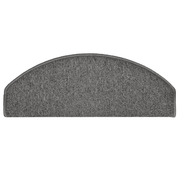 vidaXL Stair Mats 15 pcs. 65x24x4 cm Dark Grey Semicircular Large
