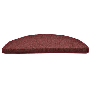 vidaXL Stair Mats 15 pcs. 56x17x3 cm Bordeaux Half-Round