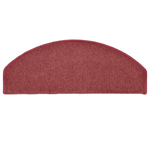 vidaXL Stair Mats 15 pcs. 65x24x4 cm Bordeaux Semi-circular Large