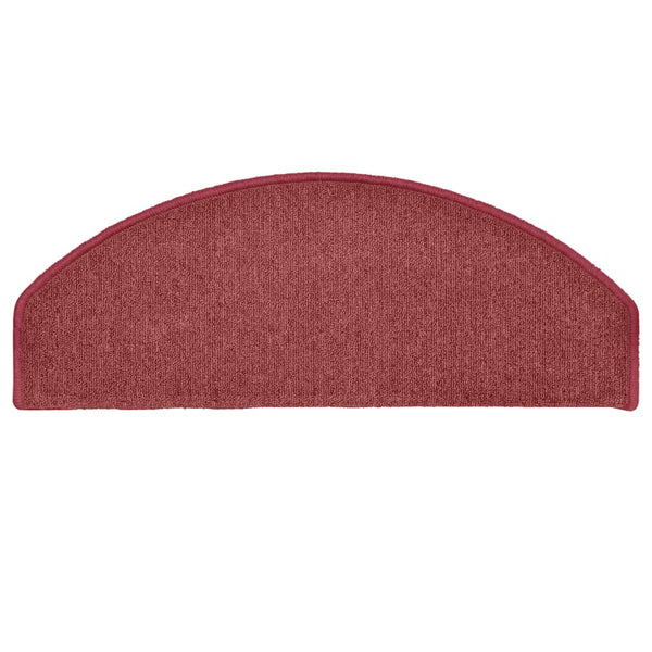 vidaXL Stair Mats 15 pcs. 65x24x4 cm Bordeaux Semi-circular Large
