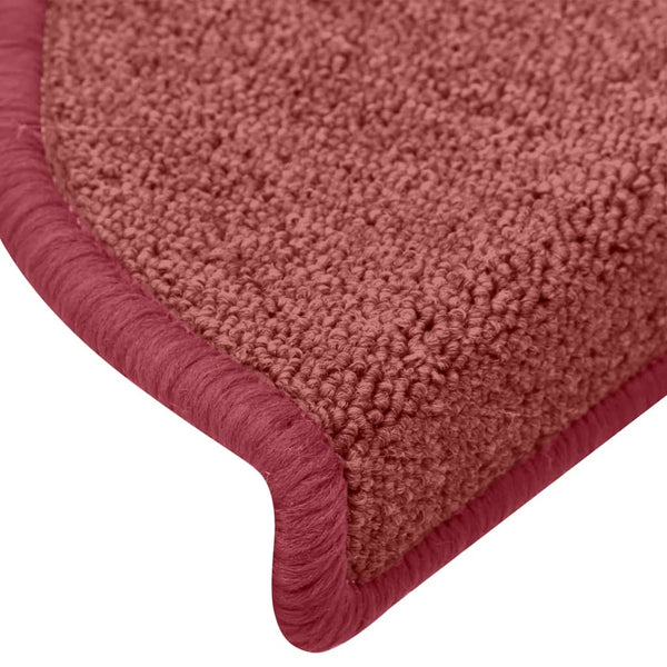 vidaXL Stair Mats 15 pcs. 65x24x4 cm Bordeaux Semi-circular Large