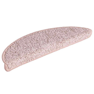vidaXL Stair Mats 15 pcs 56x17x3 cm Light Pink Half-Round