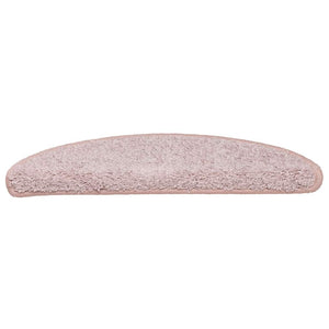 vidaXL Stair Mats 15 pcs 56x17x3 cm Light Pink Half-Round