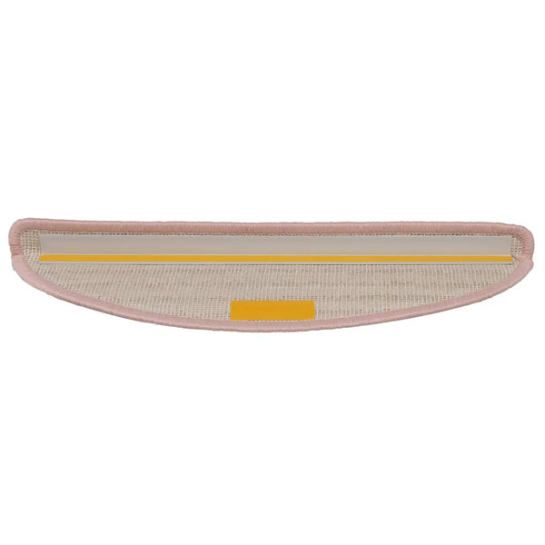 vidaXL Stair Mats 15 pcs 56x17x3 cm Light Pink Half-Round