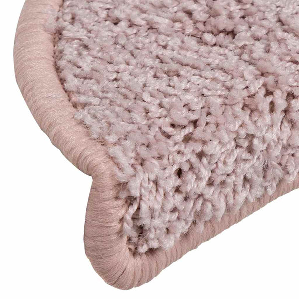 vidaXL Stair Mats 15 pcs 56x17x3 cm Light Pink Half-Round