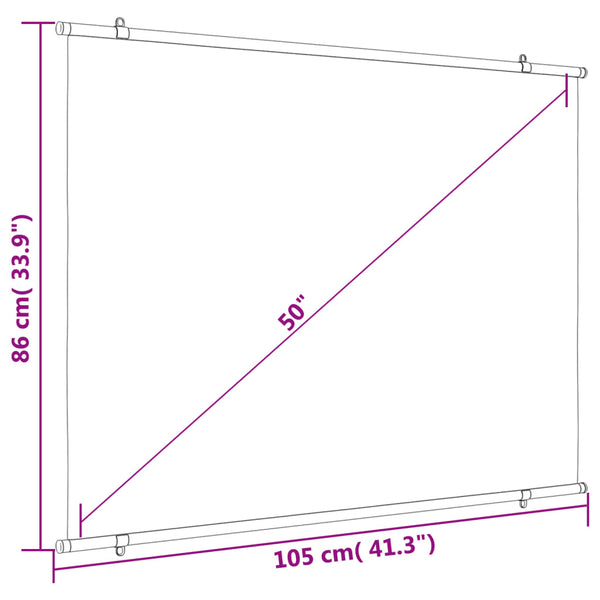 vidaXL Projector Screen 50" 4:3