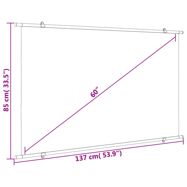 vidaXL Projector Screen 60" 16:9