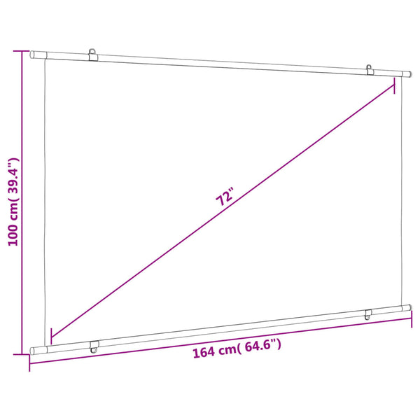 vidaXL Projector Screen 72" 16:9