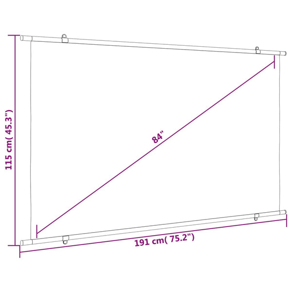 vidaXL Projector Screen 84" 16:9