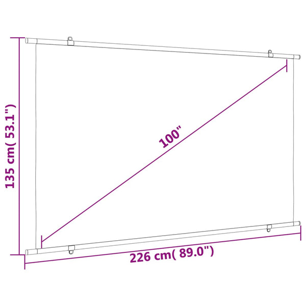vidaXL Projector Screen 100" 16:9