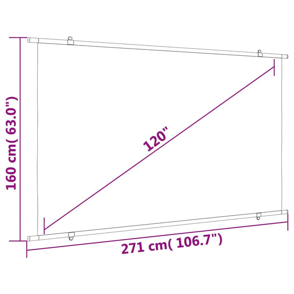 vidaXL Projector Screen 120 16:9