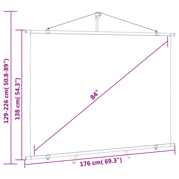 vidaXL Projector Screen with Tripod 84" 4:3