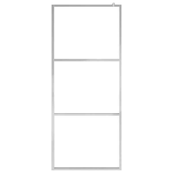 vidaXL Walk-in Shower Screen with Semi-Frosted ESG Glass 100x195cm