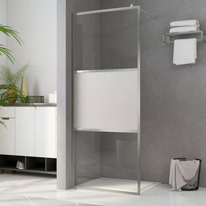 vidaXL Walk-in Shower Screen with Semi-Frosted ESG Glass 100x195cm