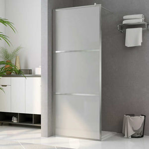 vidaXL Walk-In Shower Screen with Fully Frosted ESG Glass 90x195 cm