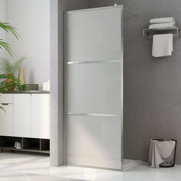 vidaXL Walk-in Shower Screen with Fully Frosted ESG Glass 100x195 cm