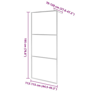 vidaXL Walk-in Shower Screen with Fully Frosted ESG Glass 115x195 cm