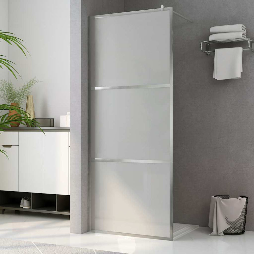 vidaXL Walk-in Shower Screen with Fully Frosted ESG Glass 140x195 cm