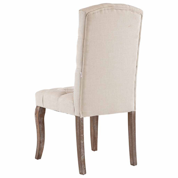 vidaXL Dining Chairs 2 pcs. Beige Linen Look Fabric
