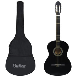 vidaXL Beginner Classical Guitar with Bag Black 4/4 39"