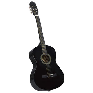 vidaXL Beginner Classical Guitar with Bag Black 4/4 39"