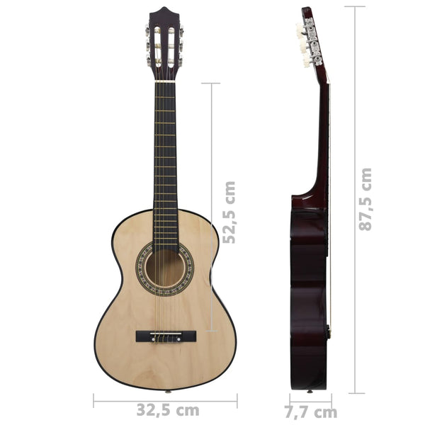 vidaXL Classical Guitar for Beginners and Children with Bag 1/2 34"