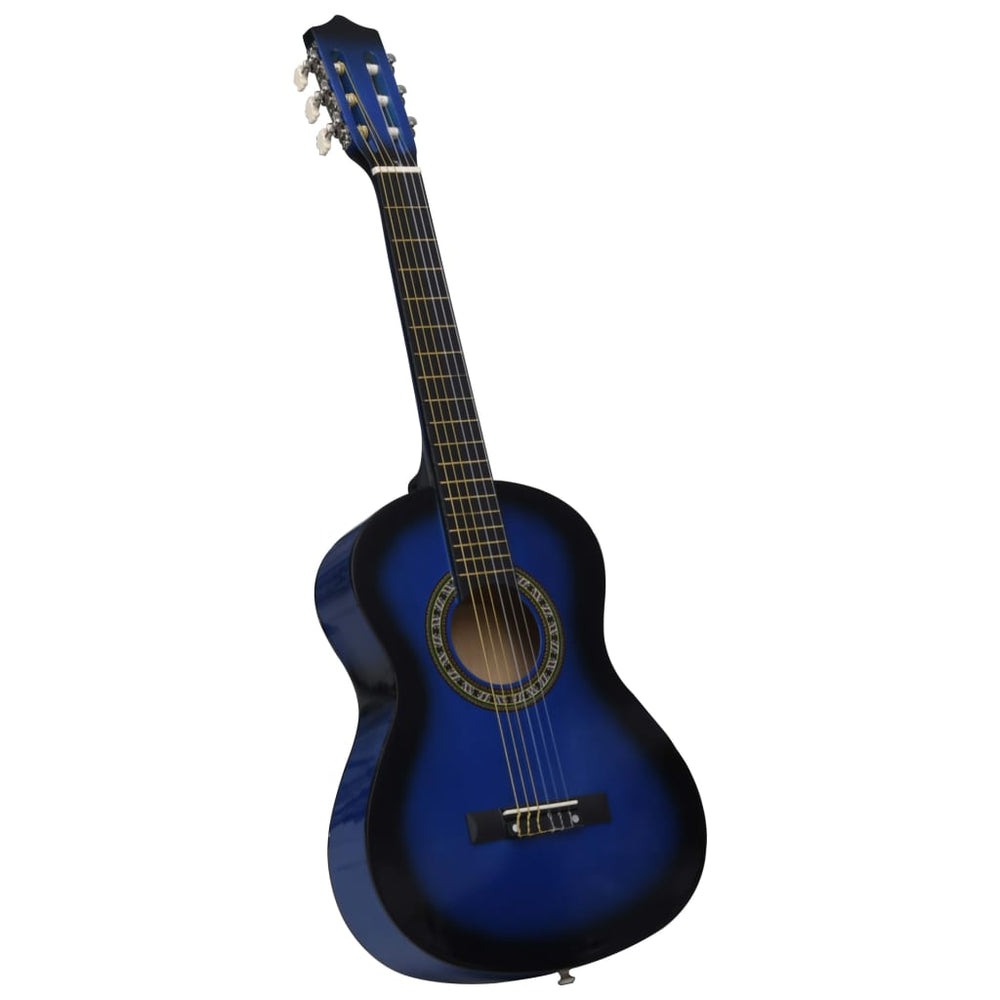 vidaXL Classical Guitar for Beginners and Children with Bag Blue 1/2 34"