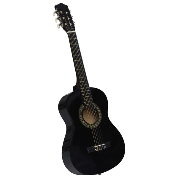 vidaXL Beginner Classical Guitar for Children with Bag Black 1/2 34"