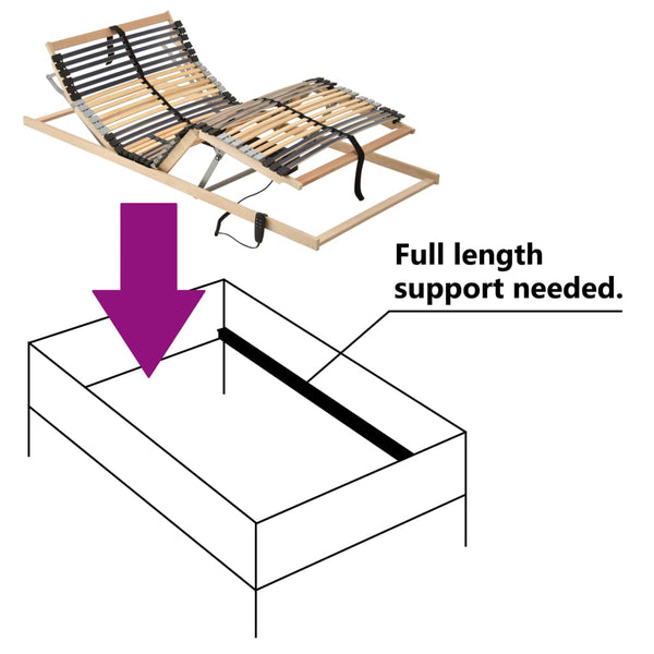 vidaXL Electric Slatted Bed Base with 42 Slats 7 Zones 90x200 cm