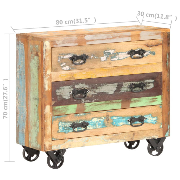 vidaXL Sideboard 80 x 30 x 70 cm Solid Reclaimed Wood