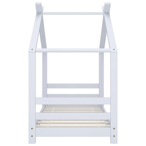 vidaXL Kids Bed Frame White Solid Pine Wood 70x140 cm