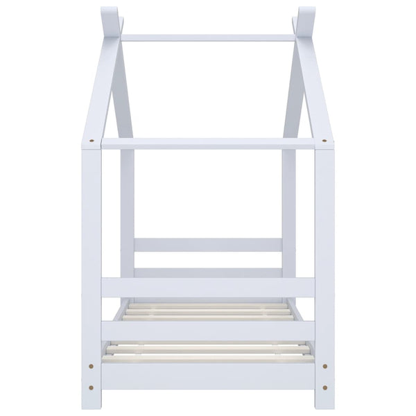 vidaXL Kids Bed Frame White Solid Pine Wood 70x140 cm
