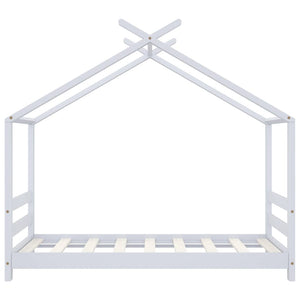 vidaXL Kids Bed Frame White Solid Pine Wood 70x140 cm