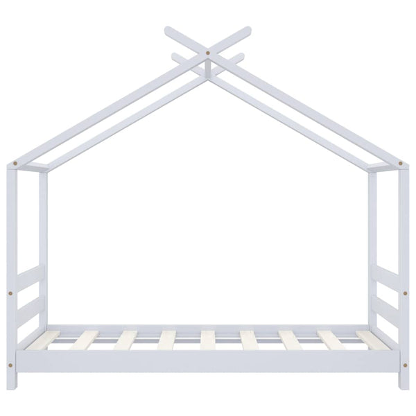 vidaXL Kids Bed Frame White Solid Pine Wood 70x140 cm