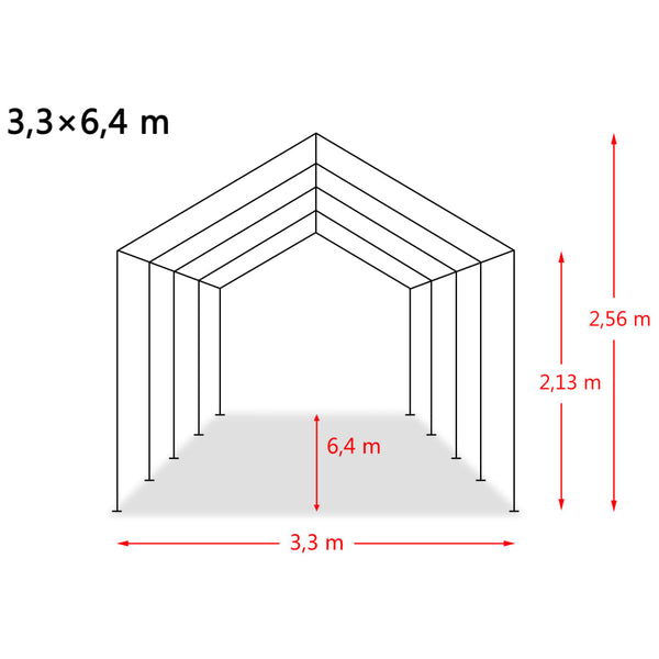 vidaXL PVC Pasture Tent 550 g/m² 3.3×6.4 m Dark Green