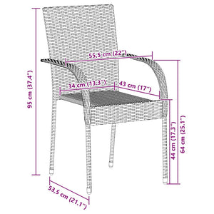 Stapelbare Gartenstühle 4 Stk. Poly Rattan Schwarz
